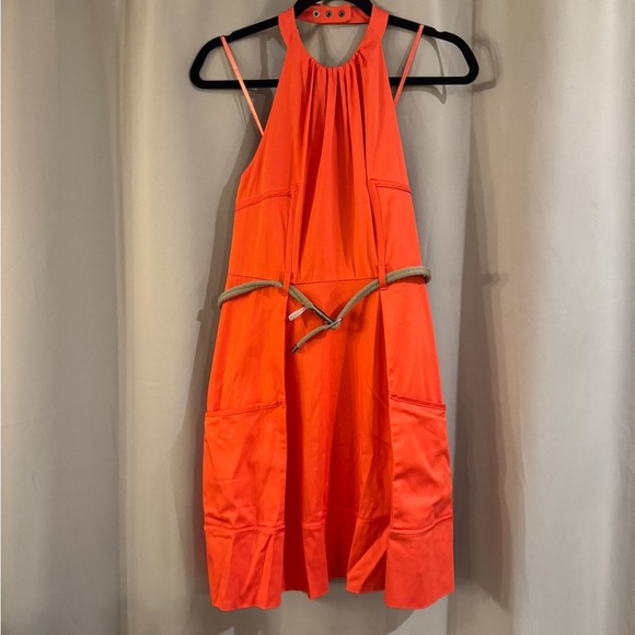 NWT Jessica Simpson Vibrant Orange Halter Dress - Picture 1 of 8